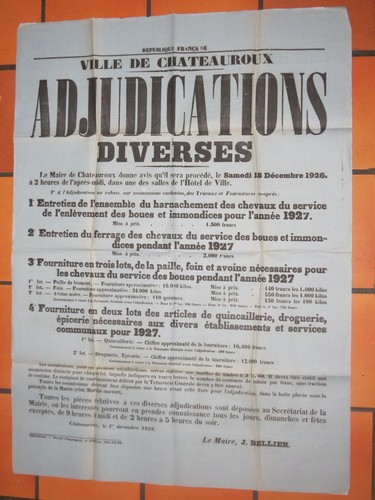 Affiche adjudications - affiche,