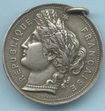 MEDAILLE VILLE DE SAINT BRIEUC 1881 GRAVEUR DESAILE ARGENT 33 GRS poinçons PIPE