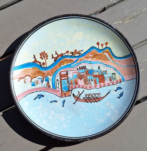 Assiette décorative fresque