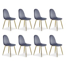 Lot de 8 Chaises en Velours
