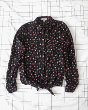 Chemisier femme noir motifs