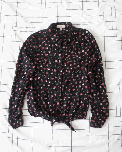 Chemisier femme noir motifs
