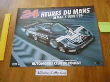 POSTER ORIGINAL ** 24 HEURES DU MANS 1986 * AFFICHE ACO LE 24H MERCEDES KOUROS A
