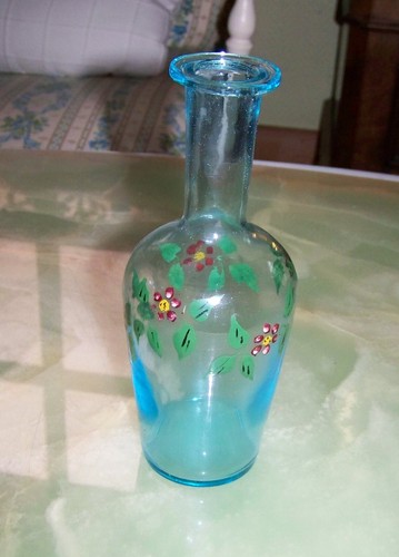Carafe verre bleu - carafe, décor