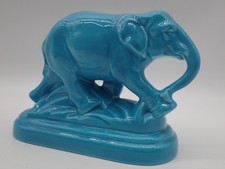 éléphant ,statue ancienne céramique bleu , Millet ?deck ?