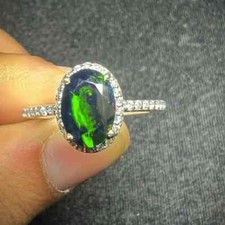 10K Blanc Solide Or Opale