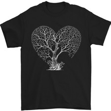 T-Shirt Homme Love Tree Heart Arboriste Écologie Environnement 100% Coton