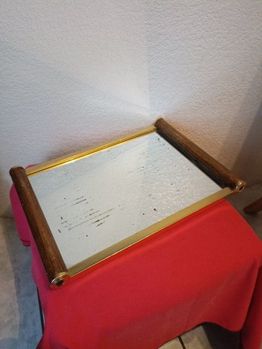Plateau miroir verre - plateau, poignées