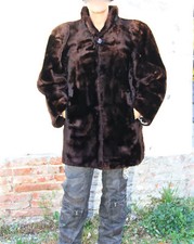 luxueux coat manteau fausse fourrure YVES SAINT LAURENT fourrures T 42/44 i48