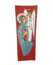 Plaque Murale Céramique Franco Rufinelli Italie Ange Religieux Vintage Bel État