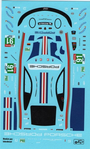 Decal porsche 991rsr lm - 1/43,