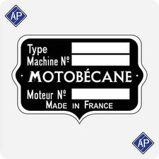 Plaque d'identification cyclo Motobécane