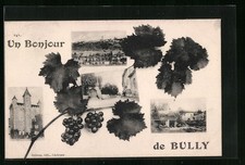 CPA Bully, château, Uferpartie avec pont, vue partielle 1921 