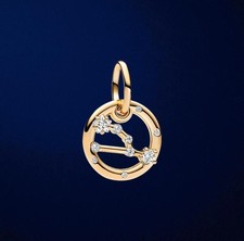 charm pandora signe astrologique taurus plaqué or rose 14 carats
