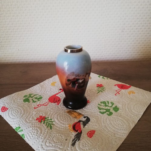 Vase porcelaine collier argent - vase,