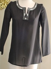 Covington Black/Silver Chiffon Sheer top Sz S MSRP: $40 Now: $14.99