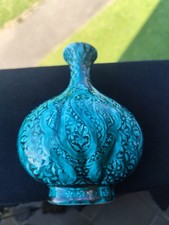 Vase céramique bleu persan