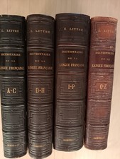 Dictionnaire de la langue française. Emile Littré. Edition 1873 demi-cuir 4 vol.