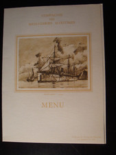 menu compagnie de navigation des MESSAGERIES MARITIMES - l'Iraouaddy 1873