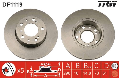 Disque frein axial avant - frein, pour