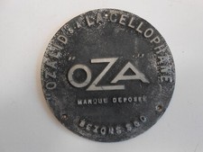 PLAQUE DE MEUBLE TABLE D'ARCHITECTE OZA / OZALID LA CELLOPHANE BEZONS 1920