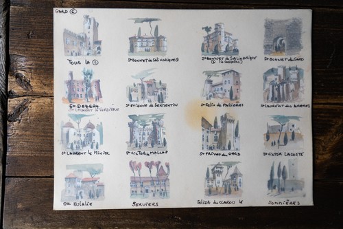 Peinture aquarelle vintage