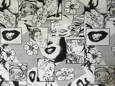 Nappe PVC vinyle au mètre / toile cirée style Pop Art / stock ancien d'occasion