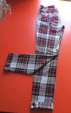 PANTALON VELOURS JEAN'S FEMME VINTAGE À CARREAUX ÉCOSSAIS JEAN PAUL GAULTIER T42