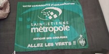 DRAPEAU  DE L 'ASSE SAINT ETIENNE METROPOLE ALLEZ LES VERTS 1m X 0,70