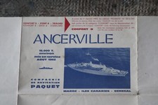 Croisières Paquet paquebot ANCERVILLE deck-plan Cie de Navigation PAQUET MINGHUA