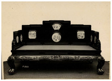 China, Luohan Bed, Day Bed vintage albumen print Tirage albuminé  17x23,5 