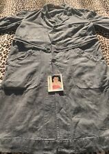 FRENCH 1930s MEN FACTORY/LAB/WORK LONG COAT~GRAY & BLACK COTTON~MADE IN FRANCE~M