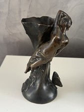 L.Bizard , Vase En Bronze nymphe Aux Ailes De Papillon Vers 1900