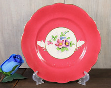 Ancienne Assiette en Porcelaine De Paris Peint Main Rose Fleurs dlg de Sèvres