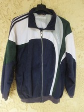 Veste ADIDAS peau de pêche vintage bleu marine années 80 jacket sport 180 L D 6