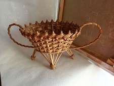 Corbeille Artisanale Rotin Paille Vintage