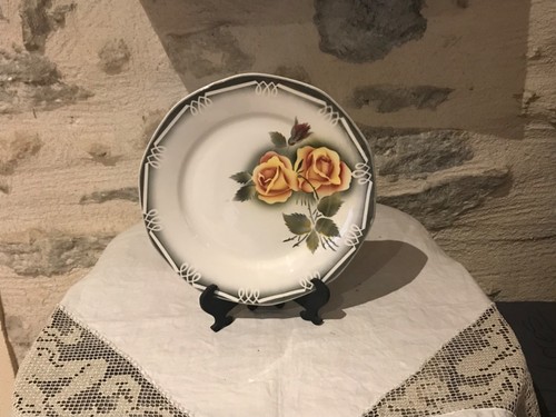 Ancienne assiette plate digoin - ancienne,