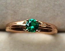 Emeraude Hydrothermale Verte de 0,460 ct - Bague Argent 925 Rose