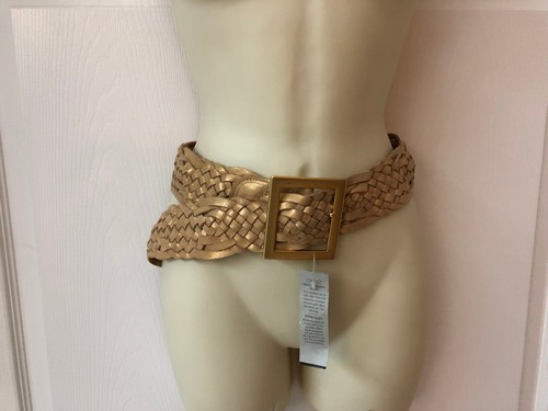 Cache gold leather braided