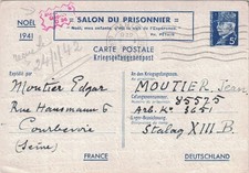 SALON DU PRISONNIER - NOEL 1941 - STALAG XIIIB - 8-1-1942 - PETAIN 5F.