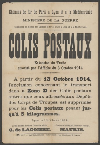 Affiche originale ancienne plm - ancienne,