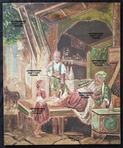 Orientaliste toile c1950 - h/,