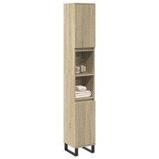 Armoire de Salle de Bain Meuble Rangement Toilette Bois d'Ingénierie vidaXL