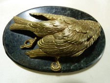 Sculpture statue ancienne en bronze doré oiseau perdreau Jules MOIGNIEZ