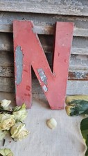 ANCIENNE LETTRE DE DEVANTURE MAGASIN ENSEIGNE LETTRE N ZINC FER