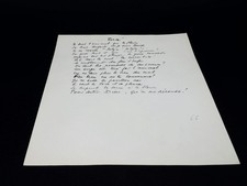 Max JACOB - poème autographe