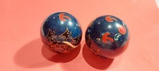 Boules chantantes vintage années 1980 Ben-Wa méditation relaxation émail dragon 