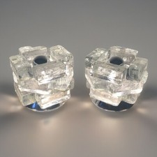 Paire De Lampes Cubes De Verre