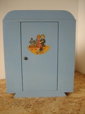 Ancien meuble de poupée Armoire en bois art déco à décor peint