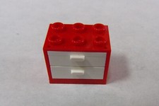 LEGO 4532 Conteneur Casier Rangement Rouge avec Tiroir Blanc x 1